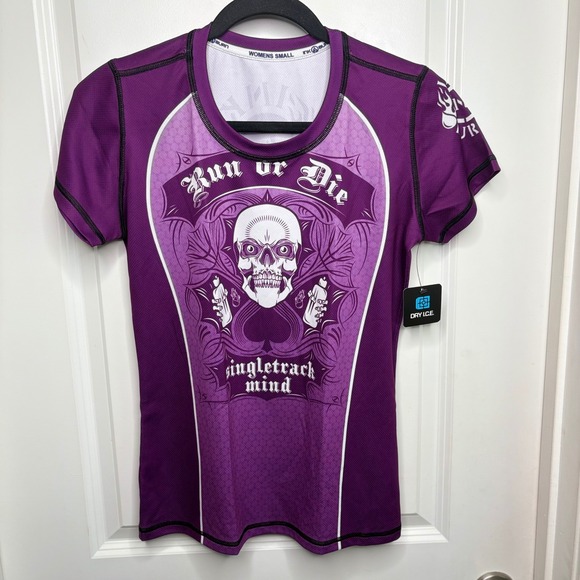 INKnBURN Tops - INKnBURN Run or Die Singletrack Mind Purple Tech Running Shirt Womens Small NEW